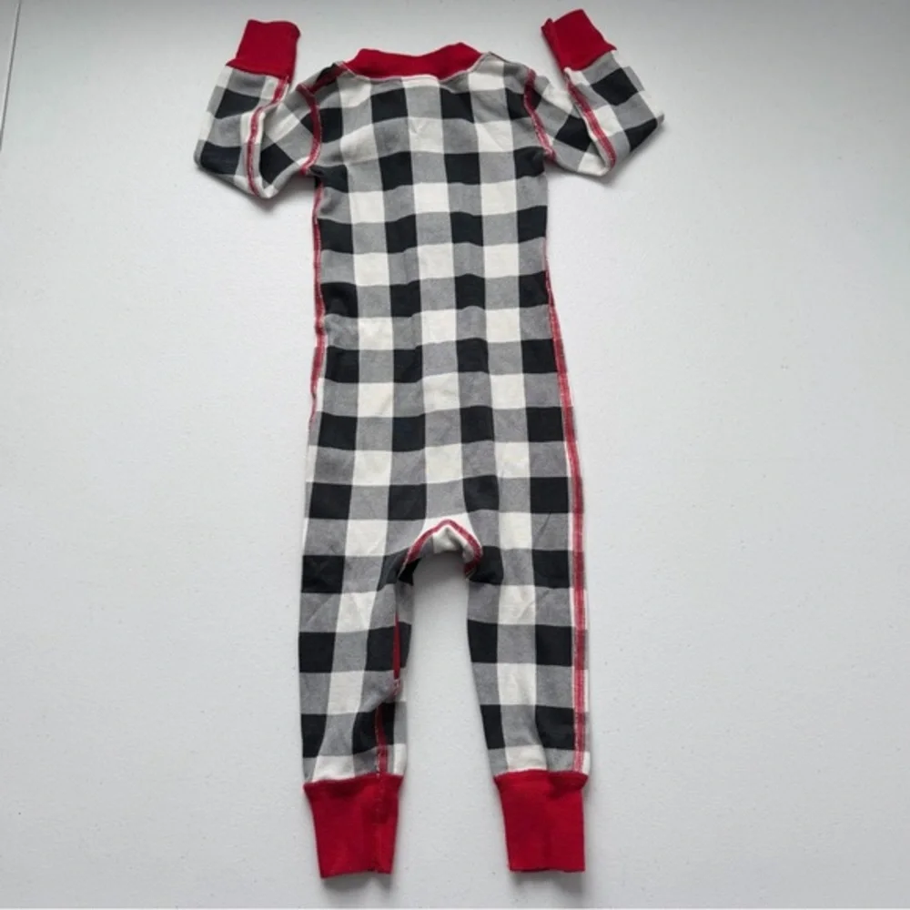Hanna Andersson Holiday Baby Zip Sleeper Black White‎ & Red Buffalo Plaid